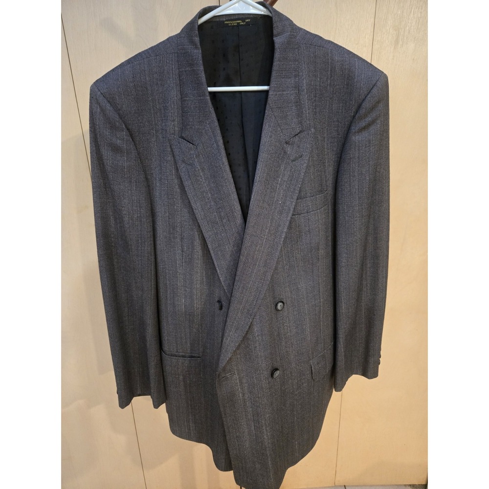Angelo Donati Blazer 50R Gray Herringbone 100% Wool USA Mens Sport Coat Big